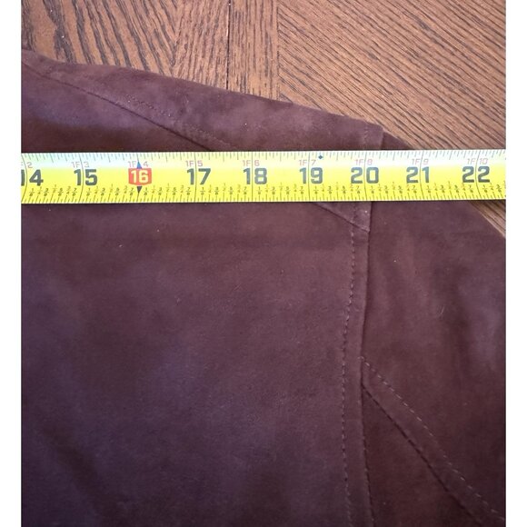 Vintage Suede Leather Rich Brown Bomber Jacket Men's L Coat - Picture 13 of 16